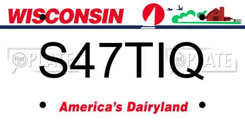 S47TIQ Wisconsin License Plate