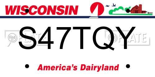 S47TQY Wisconsin License Plate
