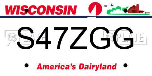 S47ZGG Wisconsin License Plate