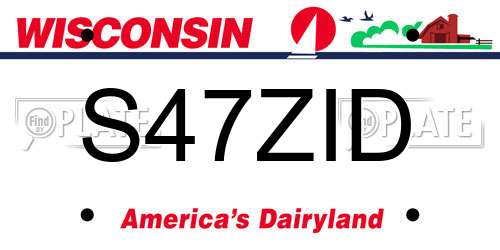 S47ZID Wisconsin License Plate