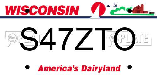 S47ZTO Wisconsin License Plate