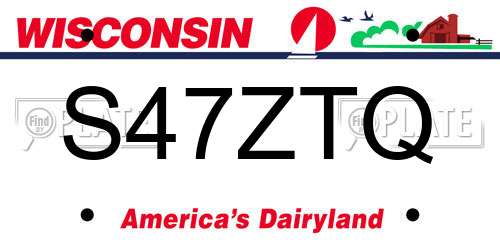 S47ZTQ Wisconsin License Plate