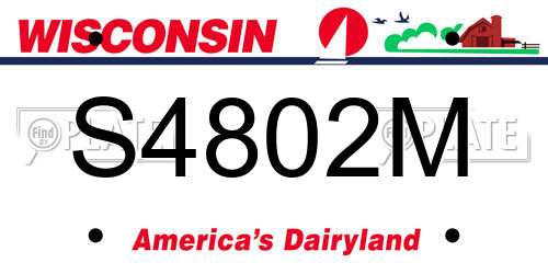 S4802M Wisconsin License Plate