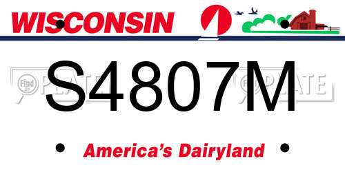 S4807M Wisconsin License Plate