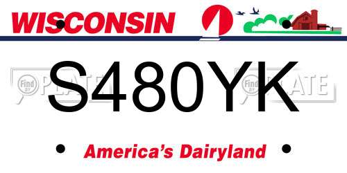 S480YK Wisconsin License Plate