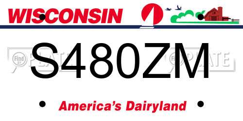 S480ZM Wisconsin License Plate