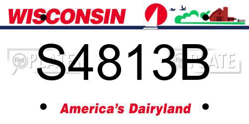 S4813B Wisconsin License Plate