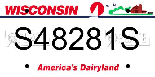 S48281S Wisconsin License Plate