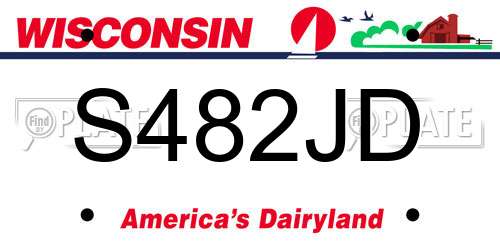 S482JD Wisconsin License Plate