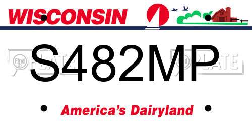 S482MP Wisconsin License Plate