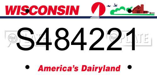 S484221 Wisconsin License Plate