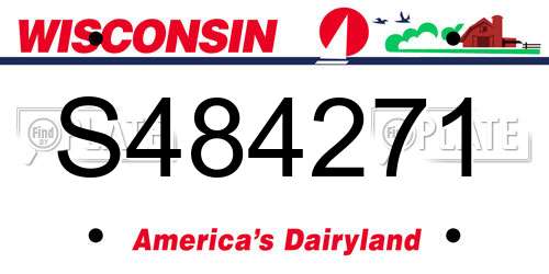 S484271 Wisconsin License Plate