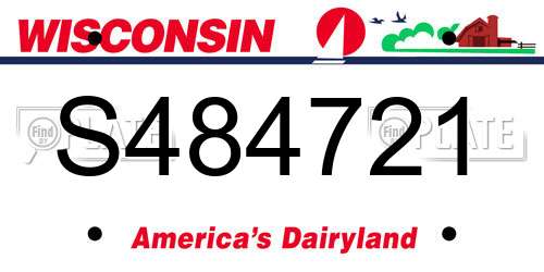 S484721 Wisconsin License Plate