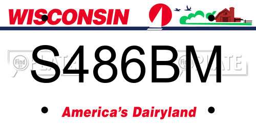S486BM Wisconsin License Plate