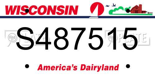 S487515 Wisconsin License Plate