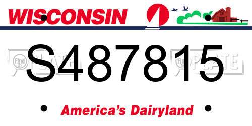 S487815 Wisconsin License Plate