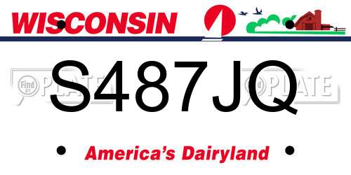 S487JQ Wisconsin License Plate