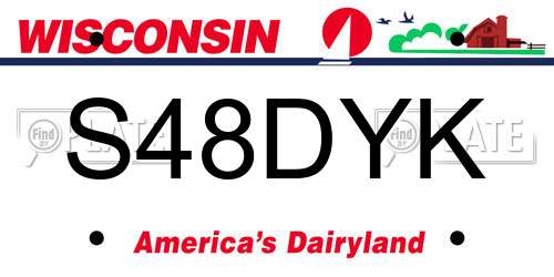 S48DYK Wisconsin License Plate