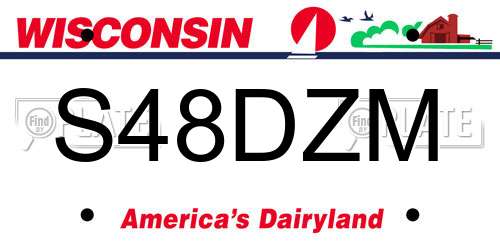 S48DZM Wisconsin License Plate