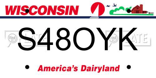 S48OYK Wisconsin License Plate