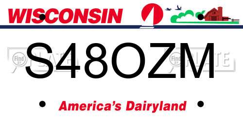 S48OZM Wisconsin License Plate