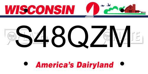 S48QZM Wisconsin License Plate