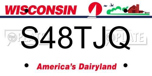S48TJQ Wisconsin License Plate