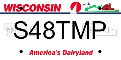 S48TMP Wisconsin License Plate