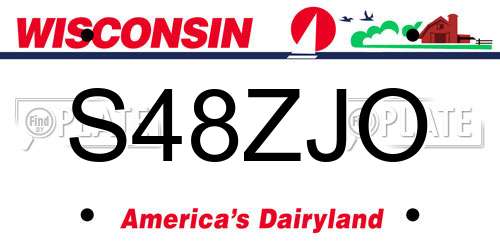 S48ZJO Wisconsin License Plate