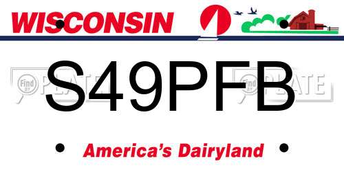 S49PFB Wisconsin License Plate