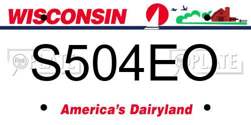 S504EO Wisconsin License Plate