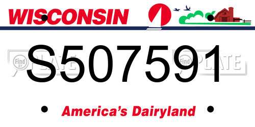 S507591 Wisconsin License Plate