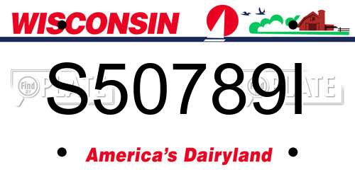 S50789I Wisconsin License Plate