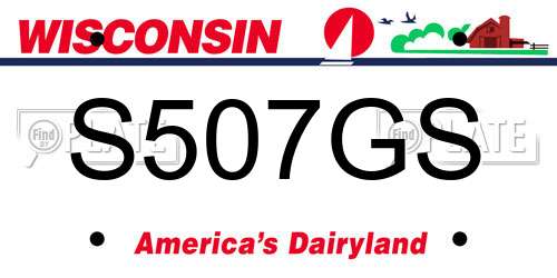 S507GS Wisconsin License Plate