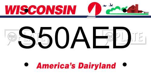 S50AED Wisconsin License Plate