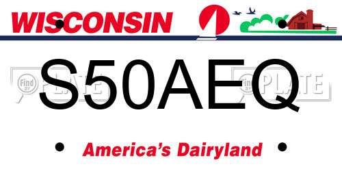 S50AEQ Wisconsin License Plate