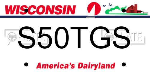 S50TGS Wisconsin License Plate