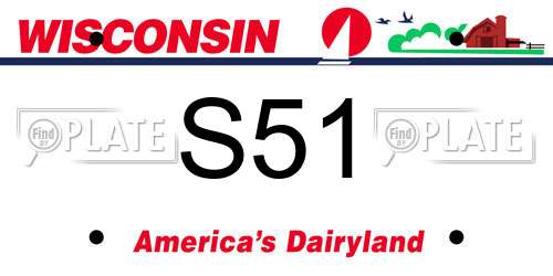 S51 Wisconsin License Plate