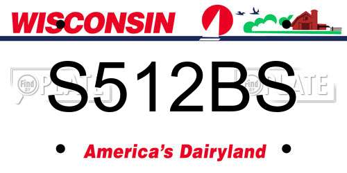 S512BS Wisconsin License Plate