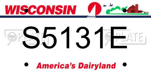 S5131E Wisconsin License Plate