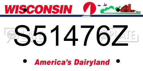 S51476Z Wisconsin License Plate