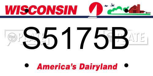S5175B Wisconsin License Plate