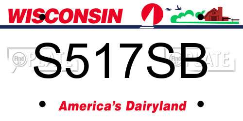 S517SB Wisconsin License Plate