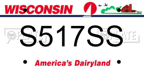 S517SS Wisconsin License Plate