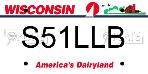 S51LLB Wisconsin License Plate