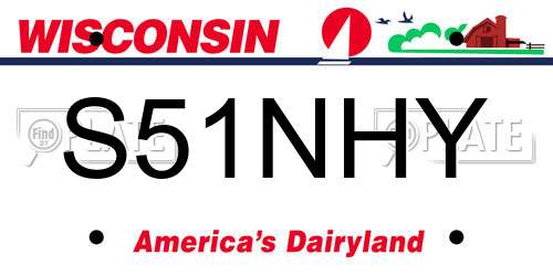 S51NHY Wisconsin License Plate