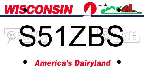 S51ZBS Wisconsin License Plate