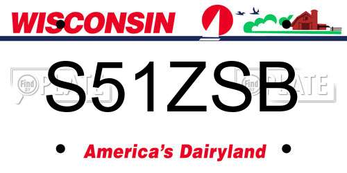 S51ZSB Wisconsin License Plate