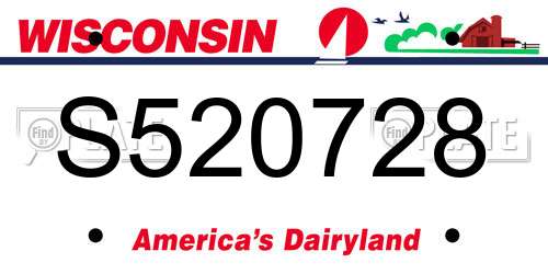 S520728 Wisconsin License Plate