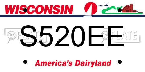 S520EE Wisconsin License Plate